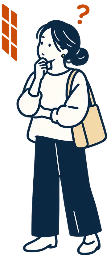 首をかしげているお客様